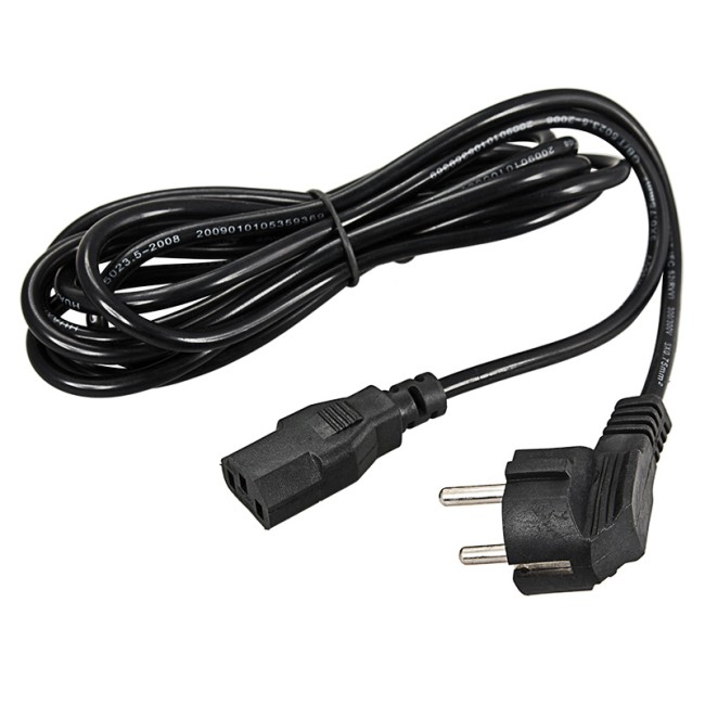 Шнур сетевой, евровилка угловая - евроразъем С13, кабель 3x0,75 мм², длина 1,8 метра (PVC пакет) REXANT