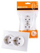 Розетка двойная 2П+З 16А 250В белая "Таймыр" TDM Розетка двойная 2П+З 16А 250В белая "Таймыр" TDM