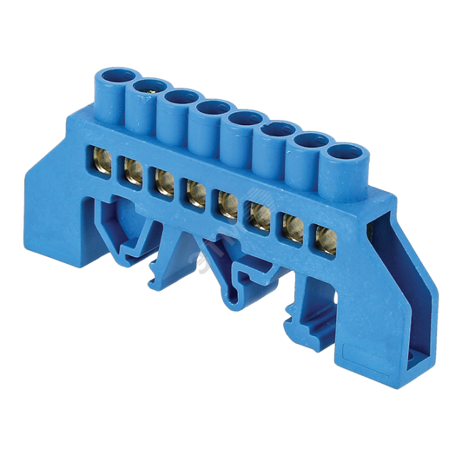 Шина нулевая 8х12мм 125А 10 отверстий нейлоновый корпус на DIN-рейку латунь PROxima Шина нулевая 8х12мм 125А 10 отверстий нейлоновый корпус на DIN-рейку латунь PROxima