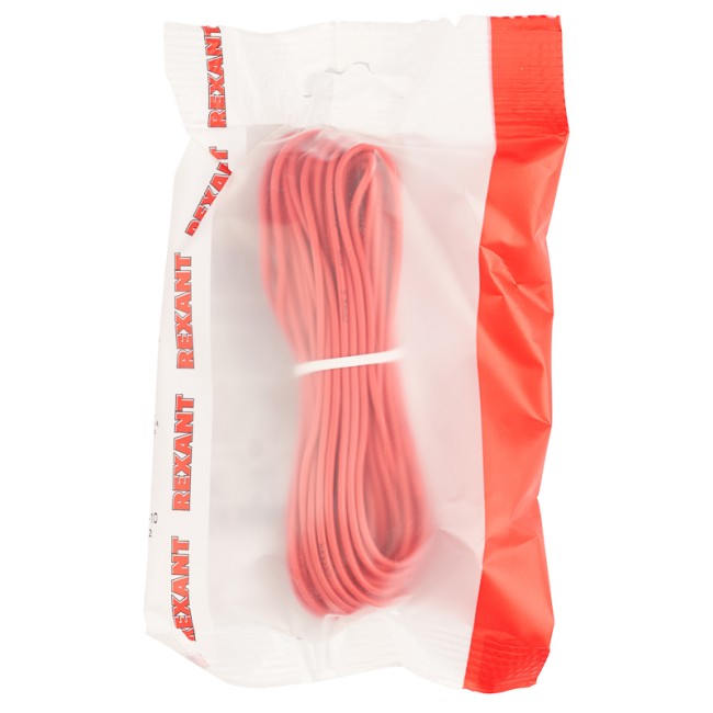 Провод автомобильный ПГВА/ПВАМ REXANT 1х0,50 мм красный, мини-бухта 10 метров