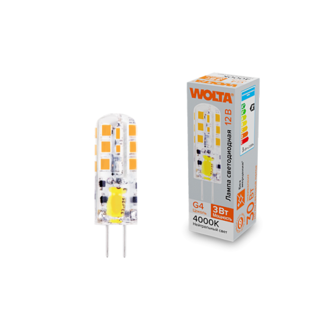 Светодиодная лампа WOLTA WSTD-JC-12V3W4KG4-S 3Вт 4000K G4