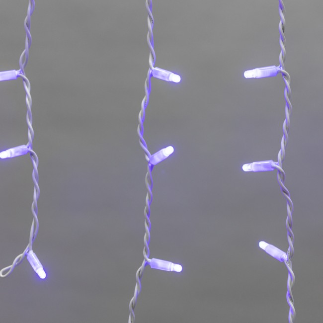 Гирлянда светодиодная Бахрома (Айсикл), 4,0х0,6м, 128 LED СИНИЙ, белый КАУЧУК 2,3мм, IP67, постоянное свечение, 230В NEON-NIGHT (шнур питания в комплекте)