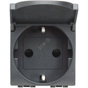 LL Розетка 2К+З с крышкой антрацит LL Розетка 2К+З с крышкой антрацит