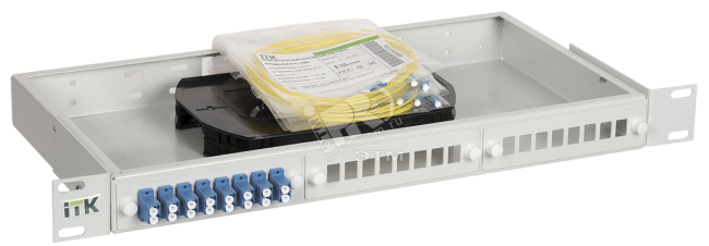 Кросс 1U укомплектованный SC (duplex) 12шт (OS2)
