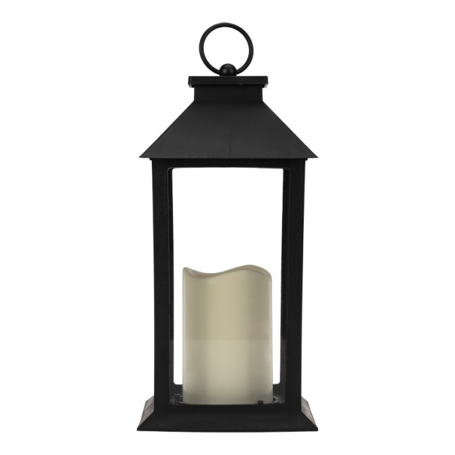 Декоративный фонарь со свечой 14x14x29 см, черный корпус, теплый белый цвет свечения NEON-NIGHT Декоративный фонарь со свечой 14x14x29 см, черный корпус, теплый белый цвет свечения NEON-NIGHT