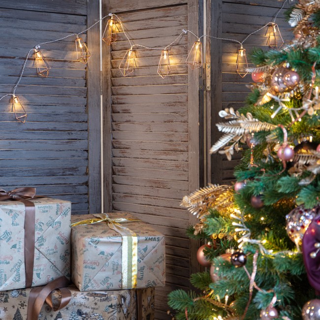 Гирлянда светодиодная Кристаллы бронзовые 10 LED, 1,5 м, прозрачный ПВХ, теплый белый свет свечения, 2 х АА (батарейки не в комплекте) NEON-NIGHT Гирлянда светодиодная Кристаллы бронзовые 10 LED, 1,5 м, прозрачный ПВХ, теплый белый свет свечения, 2 х АА (батарейки не в комплекте) NEON-NIGHT