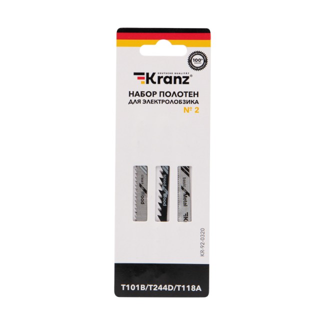 Набор полотен для электролобзика № 2 T101B/T118A/T244D (3 шт./уп.) Kranz Набор полотен для электролобзика № 2 T101B/T118A/T244D (3 шт./уп.) Kranz
