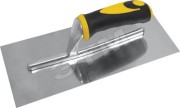 Гладилка нержавеющая, мягкая черно-желтая ручка 280х130 мм плоская Гладилка нержавеющая, мягкая черно-желтая ручка 280х130 мм плоская
