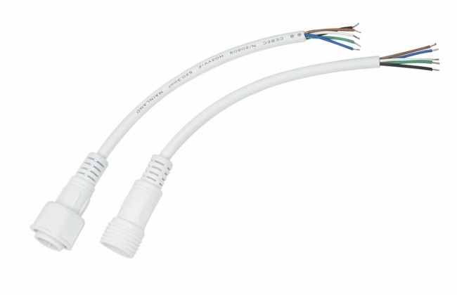 Соединительный кабель (5pin) герметичный (IP67) 5х0.5мм²  белый  REXANT
