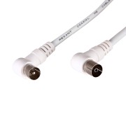 Шнур ТВ гнездо - ТВ штекер, угловой, 1,5м, белый REXANT