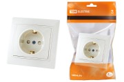 Розетка 2П+З с защ. шт. 16А 250В белая "Таймыр" TDM Розетка 2П+З с защ. шт. 16А 250В белая "Таймыр" TDM