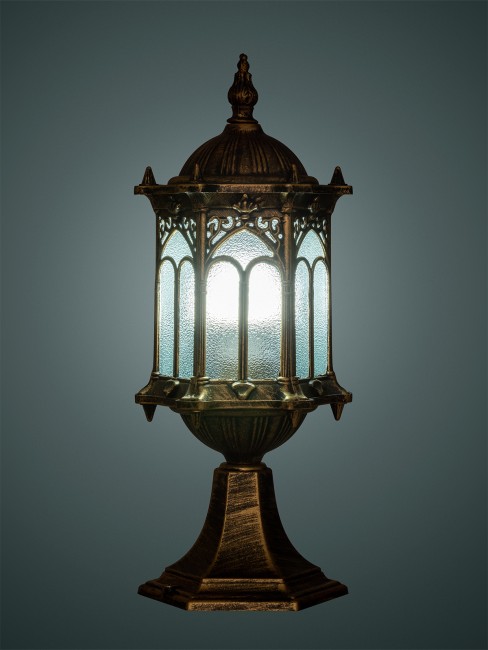 Светильник садово-парковый "Ампир" 60 Вт, стойка шагрень/бронза Е27, TDM