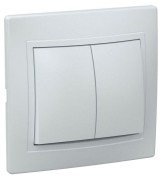 Выключатель 2-кл. СП Кварта 10А IP20 ВС10-2-0-КБ бел. GENERICA EVK20-K01-10-DM