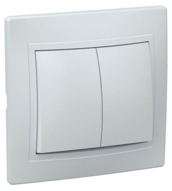 Выключатель 2-кл. СП Кварта 10А IP20 ВС10-2-0-КБ бел. GENERICA EVK20-K01-10-DM