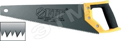 Ножовка по дереву, средний каленый зуб 7 ТPI, 3D заточка, пласт.прорезиненная ручка, Профи 450 мм