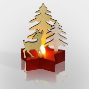 Деревянная фигурка с подсветкой Олененок в лесу 9x8x10 см Деревянная фигурка с подсветкой Олененок в лесу 9x8x10 см
