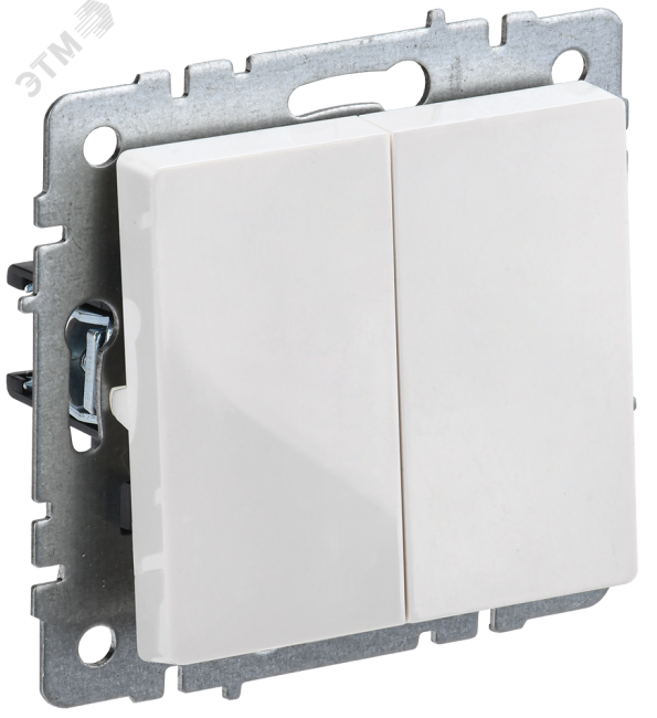 BRITE Выключатель двухклавишный 10А ВС10-2-0-БрБ белый BRITE Выключатель двухклавишный 10А ВС10-2-0-БрБ белый