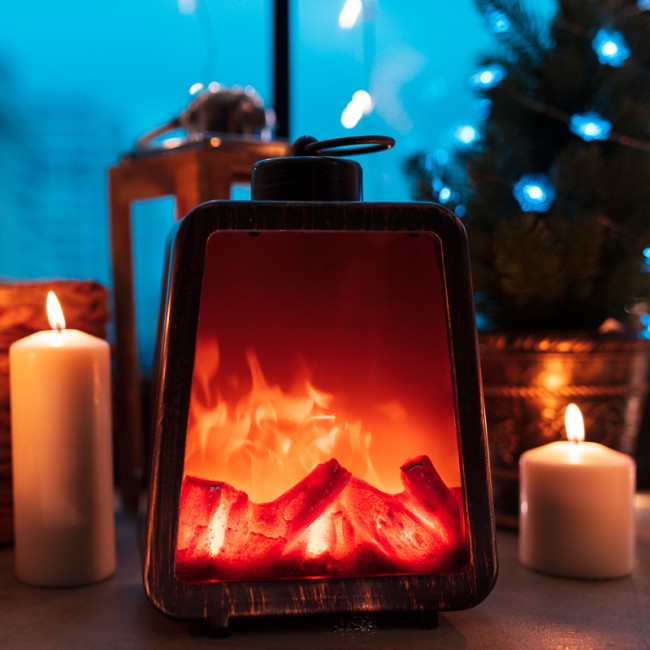 Светодиодный камин Лофт USB с эффектом живого огня 17х10х24.5 см NEON-NIGHT Светодиодный камин Лофт USB с эффектом живого огня 17х10х24.5 см NEON-NIGHT