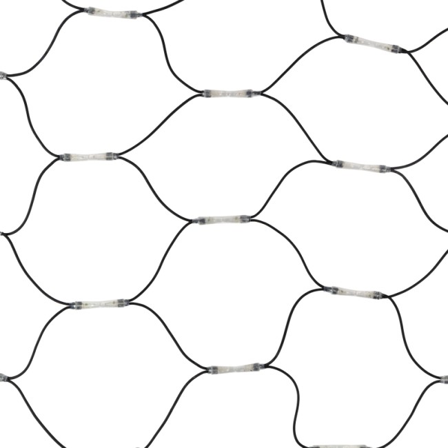 Гирлянда Сеть 2x1,5м, черный КАУЧУК, 288 LED Белые/Синие  (шнур питания в комплекте)