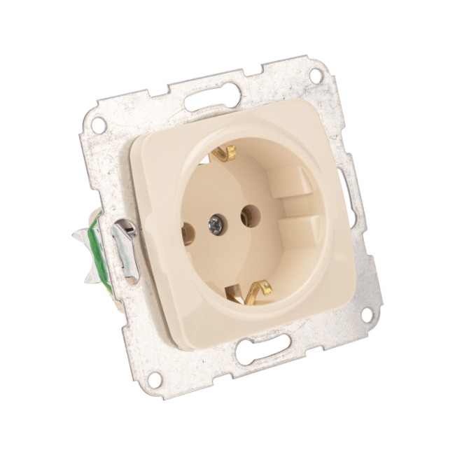 DEA Розетка 1-ая с/з з/ш с/у 16А мех. Беж KRANZ DEA Розетка 1-ая с/з з/ш с/у 16А мех. Беж KRANZ