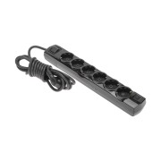 Удлинитель PREMIUM 6 гнезд, 3м, 3х1,5мм², с/з, с выключателем, черный REXANT Удлинитель PREMIUM 6 гнезд, 3м, 3х1,5мм², с/з, с выключателем, черный REXANT