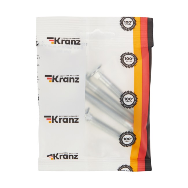 Болт мебельный KRANZ DIN 603, 8х60,  пакет (4шт.)