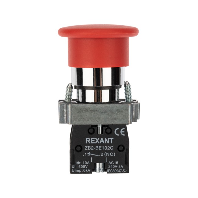 Кнопка XB2-BS грибок красная NC