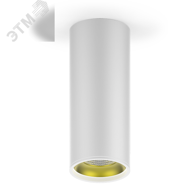 Светильник светодиодный ДПО 12 Вт 900 Лм 3000К цилинндр накладной 170-240 В 79х200 мм IP20 белый/золото LED Overhead Gauss