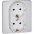 Розетка Inspiria 16А 250В 2х2P+E немецк. стандарт бел. IEK 673750