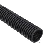 Труба гофрированная из ПНД, с зондом, черная, Ø25мм (бухта 50 м/уп) REXANT