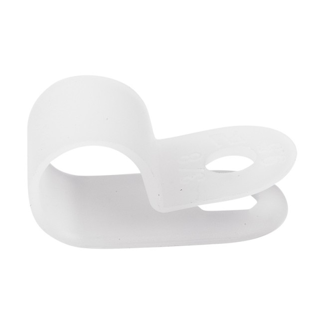 Кабельная скоба под винт REXANT 9 мм, белая, упаковка 50 шт.
