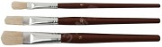 Кисти художественные, натуральная щетина, деревянная ручка, плоские, набор 3 шт