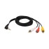 Шнур Стерео 3,5мм 4C - 3 RCA, 1,5м, Gold REXANT