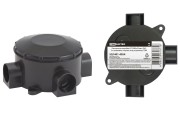 Распаячная коробка ОП D80х35мм, IP42, 3-х рожковая, черная, инд. штрихкод TDM 