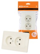 Розетка двойная 2П 10А 250В сл. кость "Ильмень" TDM Розетка двойная 2П 10А 250В сл. кость "Ильмень" TDM