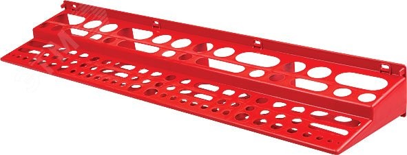 Полка для инструмента пластиковая красная, 96 отверстий, 610х150 мм