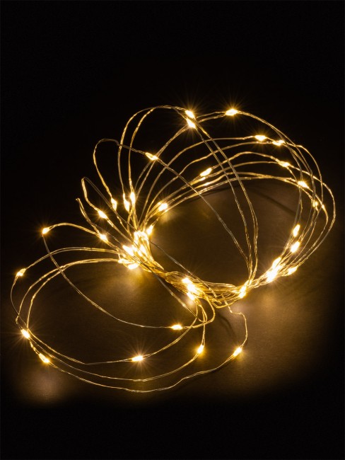 Гирлянда светодиодная "Роса50" 50LED, 5м, 3000К, 3хАА, TDM