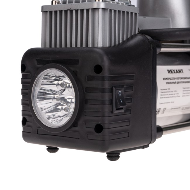 Компрессор автомобильный усиленный двухпоршневой (75л/мин, 10 АТМ) REXANT Компрессор автомобильный усиленный двухпоршневой (75л/мин, 10 АТМ) REXANT