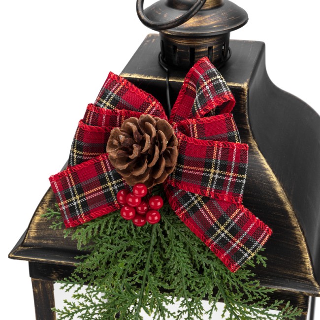 Декоративный фонарь с тремя свечами, бронзовый корпус, размер 24х24х65см, цвет теплый белый Декоративный фонарь с тремя свечами, бронзовый корпус, размер 24х24х65см, цвет теплый белый