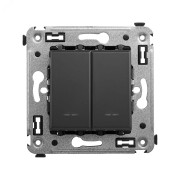 Кнопка двухклавишная в стену, ''Avanti'', ''Черный матовый'' Кнопка двухклавишная в стену, ''Avanti'', ''Черный матовый''