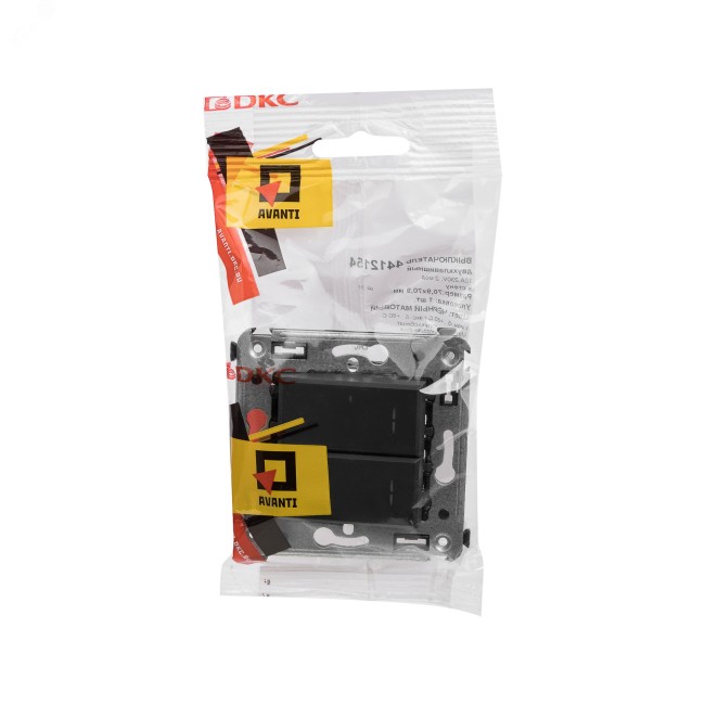 Кнопка двухклавишная в стену, ''Avanti'', ''Черный матовый'' Кнопка двухклавишная в стену, ''Avanti'', ''Черный матовый''