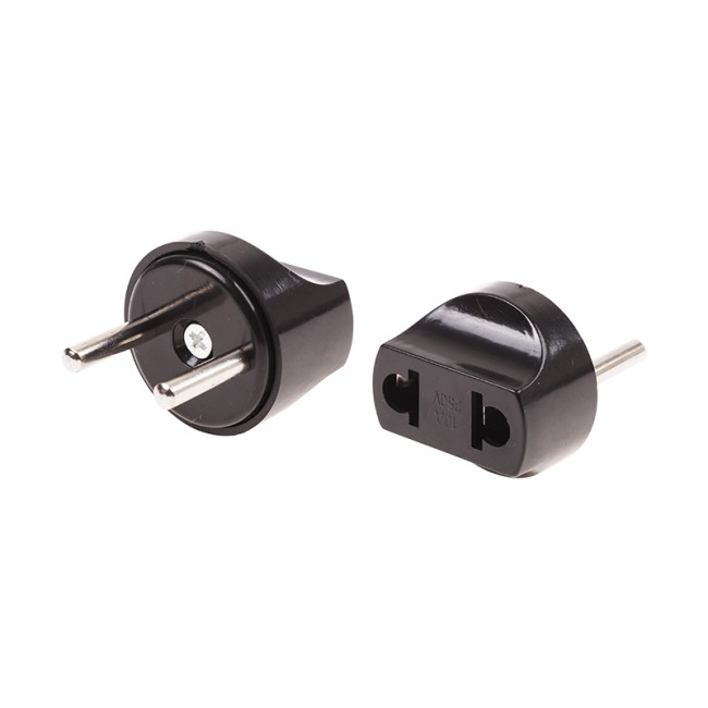 Адаптер сетевой (переходник) с Евро А/F на вилку С1 CEE 7/2 «Питер» 6А б/з черный REXANT Адаптер сетевой (переходник) с Евро А/F на вилку С1 CEE 7/2 «Питер» 6А б/з черный REXANT