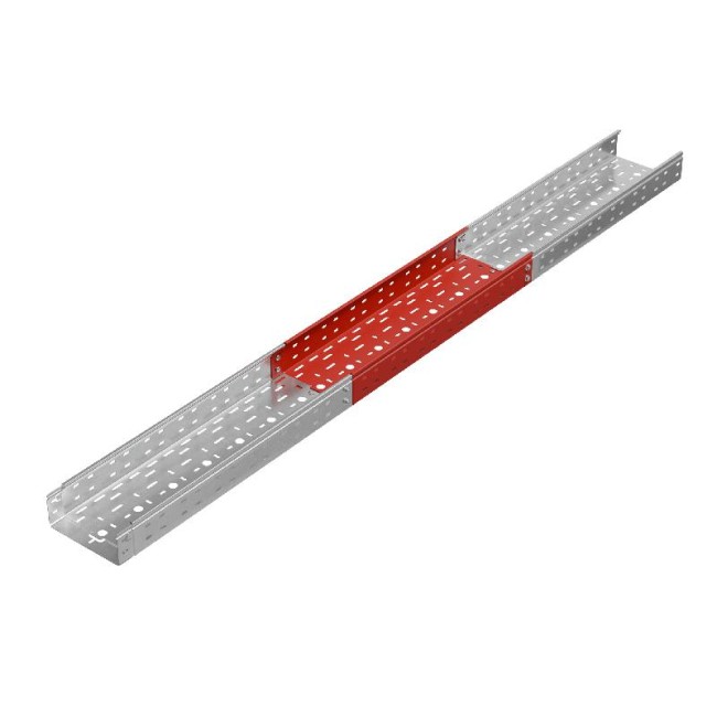 Лоток листовой перфорированный 200х80 L3000 сталь 0.7мм "БЫСТРЫЙ МОНТАЖ ПЛЮС" LPplus80-200-0.7-3000 оцинк. КМ PL0244