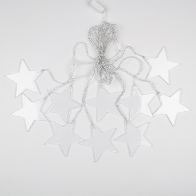 Гирлянда светодиодная Звезды 1,5х0,6 м, прозрачный провод, теплый белый свет свечения NEON-NIGHT Гирлянда светодиодная Звезды 1,5х0,6 м, прозрачный провод, теплый белый свет свечения NEON-NIGHT