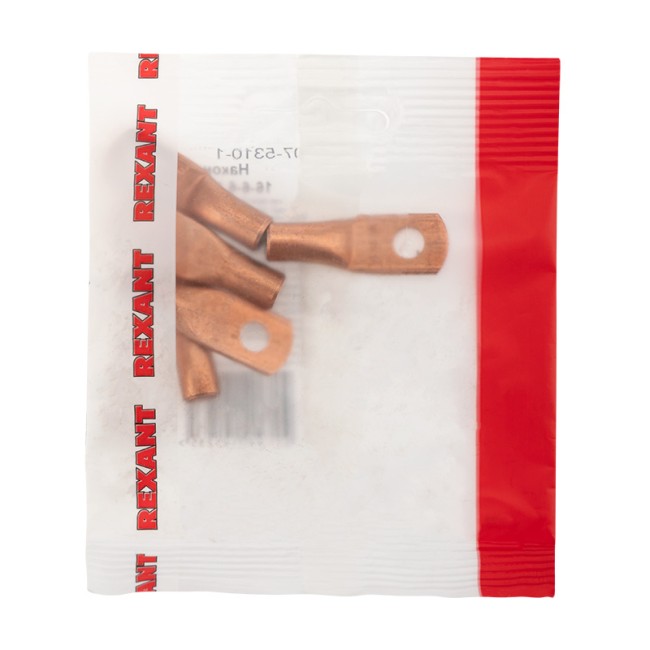 Наконечник медный ТМ 16-6-6 (16мм² - Ø6мм) (в упак. 5 шт.) REXANT