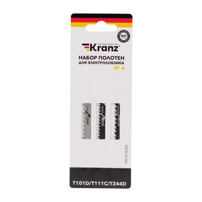 Набор полотен для электролобзика № 4 T101D/T111C/T244D (3 шт./уп.) Kranz Набор полотен для электролобзика № 4 T101D/T111C/T244D (3 шт./уп.) Kranz