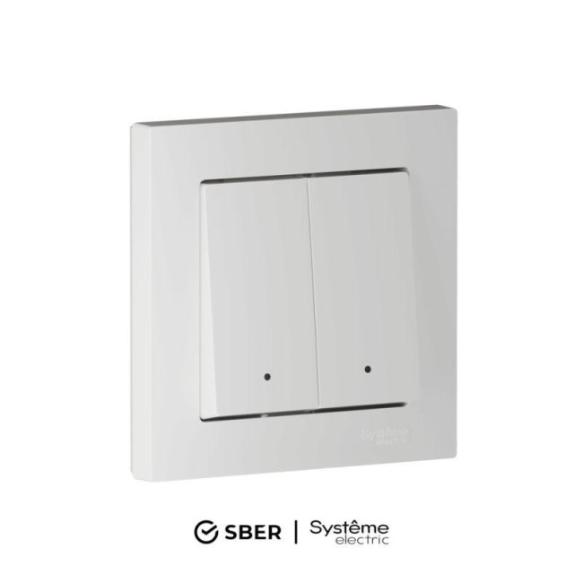 Выключатель 2-кл. AtlasDesign Smart 10А (сх. 5) L+N с подсветкой Zigbee механизм бел. SE ATN000153Z Выключатель 2-кл. AtlasDesign Smart 10А (сх. 5) L+N с подсветкой Zigbee механизм бел. SE ATN000153Z