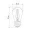 Ретро лампа Filament ST45 E27, 2W, 230В Теплая белая 3000K