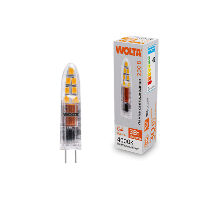 Светодиодная лампа WOLTA WSTD-JC-220V3W4KG4-P 3Вт 4000K G4