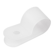 Кабельная скоба под винт REXANT 12 мм, белая, упаковка 50 шт.